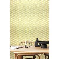 Hoopla Walls Retro Flower Matt Wallpaper in Yellow