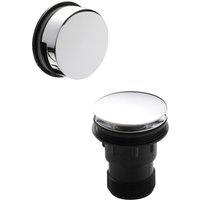 Balterley Push Button Bath Waste, for Baths up to 13mm Thick - Chrome in Silver