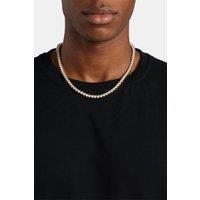 Cernucci Men's 5mm Tennis Chain - Gold in Metallic Gold | Size: 18 inches