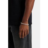 Cernucci Men's 7mm Clustered Tennis Bracelet in Metallic Silver | Size: 8 inches