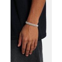 Cernucci Men's 8mm Iced Cuban Bracelet in Metallic Silver | Size: 6 inches