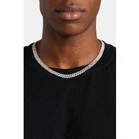 Cernucci Men's 8mm Prong Cuban Chain in Metallic Silver | Size: 16 inches