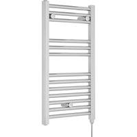 Balterley Electric Vertical Round Towel Rail 200 Watt Chrome 720x 400mm in Silver