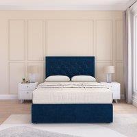 Montana Plush Velvet Memory Foam Bed Set With No Drawers, Mattress & Headboard