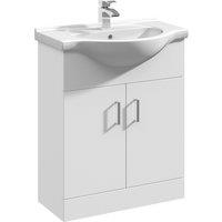 Balterley 2 Door Bathroom Vanity Basin Unit with Round Basin Gloss White 650mm