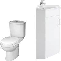 Balterley Bathroom Corner Vanity Unit & Toilet Set - White