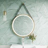 Balterley Round Framed LED Mirror with Demister, 600mm - Brushed Brass/Brown in Metallics
