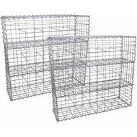 Monstershop Gabion Baskets 100 x 30 x 30cm / 6 Pack in Silver | Size: 100 x 30 x 30 cm