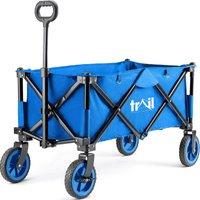 Trail Outdoor Leisure Trail Camping Festival Trolley Folding Beach Cart Garden Wagon Heavy Duty 80kg in Blue