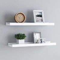 Berkfield Home Picture Frame Ledge Shelves 2 pcs White 40x9x3 cm MDF | Size: 40 x 9 x 3 cm