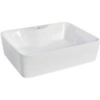 Balterley Bathroom Rectangular Soft Square Vessel Basin, White, 485 mm in White