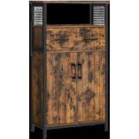 FURNOS Multipurpose Kitchen Sideboard Buffet Cabinet Rustic Style Furniture in Brown
