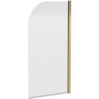 Balterley Brushed Brass Reversible Hinged 6mm Bath Shower Screen 1430x790mm in Bronze