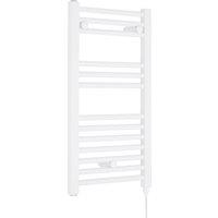 Balterley Electric Vertical Round Towel Rail 300 Watt Gloss White 720x 400mm