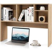 Costway Desktop Bookshelf Tabletop Display Rack Storage Organizer w/ 4 Cubbies in Natural