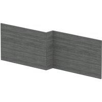 Balterley MFC Reversible ShowerBath Front Panel Woodgrain Anthracite 1700mm in Grey