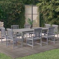 Berkfield Home 9 Piece Garden Dining Set Solid Wood Acacia Grey