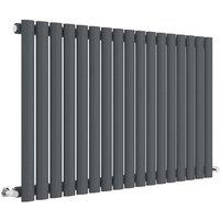 Balterley Embrace Horizontal Single Panel Radiator, 600mm x 992mm - Anthracite in Grey