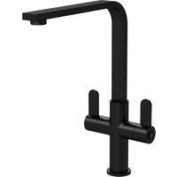 Balterley Chara Kitchen Sink Mono Mixer Tap - Matt Black Dual Lever Handle