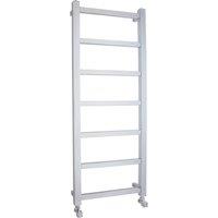 Balterley Heated Vertical Towel Rail Square Tubes 690 BTU Chrome 1200x 450mm in Silver