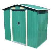 Berkfield Home Garden Storage Shed Green Metal 204x132x186 cm | Size: 204 x 132 x 186 cm