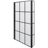 Balterley Black Frame 6mm Glass L Shaped Shower Bath Screen 1430 x 795 x 150mm