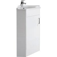 Balterley Gloss White Free Standing 1 Door Corner Vanity Basin Unit 555mm
