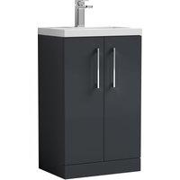 Balterley Floor Standing 2 Door Vanity Polymarble Basin Dark Grey 500mm