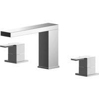 Balterley Square Deck 3 Mounted Tap Hole Bath Filler Tap Chrome in Silver