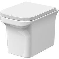 Balterley Rimless Wall Hung Square Toilet Pan & Soft Close Seat 390x340x480mm in White