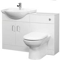 Balterley Cloakroom Cabinet Basin WC Unit CisternPan Soft Close Seat in White