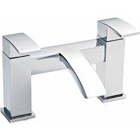 Balterley Contemporary Soft Square Dual Lever Deck Mounted Bath Filler Tap with Ceramic Disc Technology, 229 x 127 x 138mm, Chrome in Silver