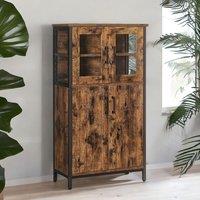 FURNOS Multipurpose Kitchen Sideboard Buffet Cabinet With Doors in Brown