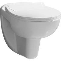 Balterley Adley Wall Hung Ceramic Toilet Pan & Soft Close Seat - 535mm in White