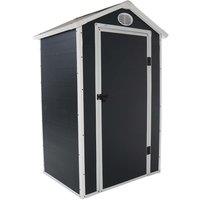 Charles Bentley Plastic Storage Shed 4.4ft x 3.4ft Grey Small Roof Outdoor Tall