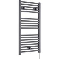 Balterley Electric Vertical Round Towel Rail 500 Watt Anthracite 920x 480mm in Grey