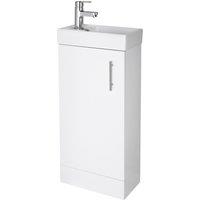 Balterley Cloakroom Floor Standing 1 Door Vanity Unit Basin Gloss White 400mm