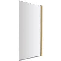 Balterley Square 6mm Toughened Safety Glass Hinged Bath Screen - Brushed Brass in Metallics