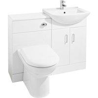 Balterley Cloakroom Cabinet Basin WC Unit Cistern Pan Soft Close Seat in White