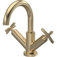 Balterley Connect Mono Basin Mixer Tap, Push Button Waste - Brushed Brass in Metallics