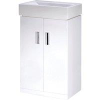 Balterley 450mm 2 Door Cloakroom Vanity Basin Unit in Stylish Gloss White Finish