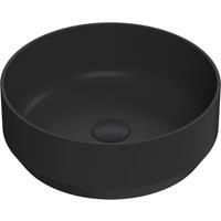 Balterley Countertop Vessel Basin for Bathroom, Ceramic Fireclay, Black, 350 mm in Black