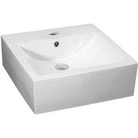 Balterley Bathroom Square Vessel Basin for Countertop Use, White, 470 mm in White