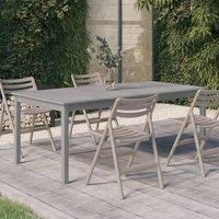 Berkfield Home Garden Table Grey 200x100x75 cm Solid Wood Acacia | Size: 200 x 100 x 75 cm