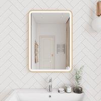 Balterley Rectangular Framed LED Mirror & Demister, 700x500mm - Brushed Brass in Metallics
