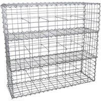 Monstershop Gabion Baskets 100 x 30 x 30cm / 3 Pack in Silver | Size: 100 x 30 x 30 cm