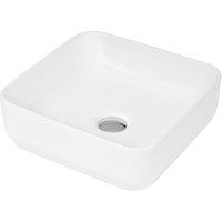 Balterley Bathroom Square Vessel Basin for Countertop, White, 365 mm in White