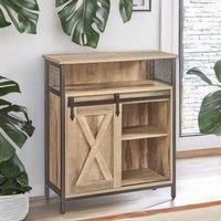 FURNOS Multipurpose Kitchen Sideboard Buffet Cabinet With Sliding Barn Door in Natural