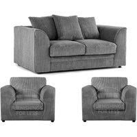 Luxor Jumbo Cord 2 + 1 + 1 Fabric 3 Piece Sofa Suite - Scatter Back