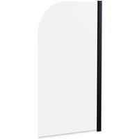 Balterley Black 6mm Toughened Safety Glass Straight Reversible Bath Screen